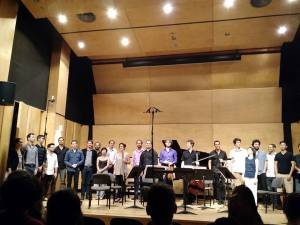 Curtain call with CEME composers and Ensemble Meitar.